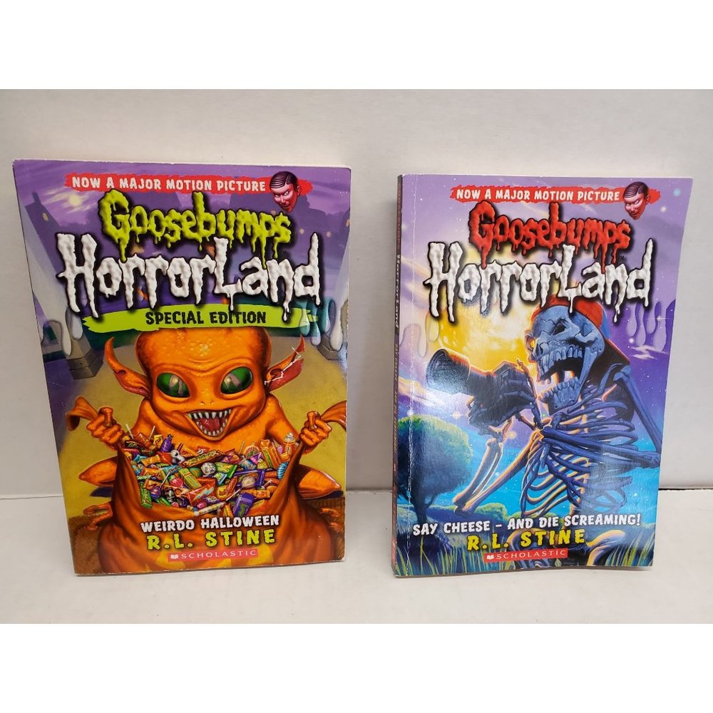 Lot of 2 Goosebumps HorrorLand Books by R.L. Stine - Weirdo Halloween & Say Chee